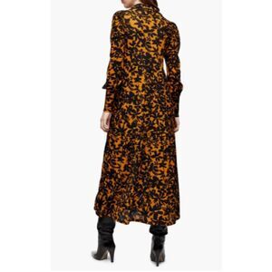 Topshop Floral Print Long Sleeve Maxi Shirtdress size 6